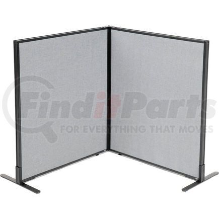 GLOBAL INDUSTRIAL 695027GY Interion&#174; Freestanding 2-Panel Corner Room Divider, 36-1/4"W x 42"H Panels, Gray