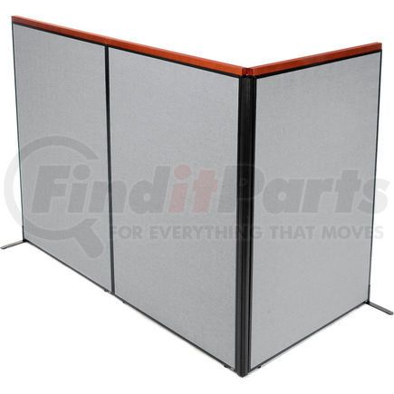 Global Industrial 695083GY Interion&#174; Deluxe Freestanding 3-Panel Corner Room Divider, 48-1/4"W x 73-1/2"H Panels, Gray
