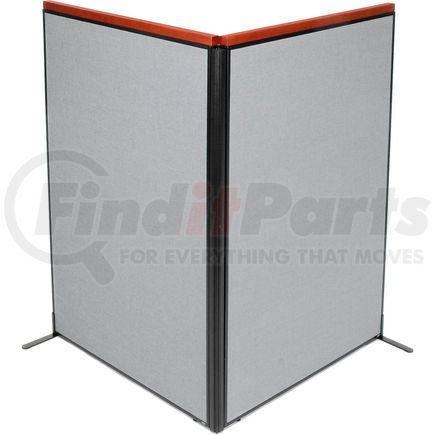 Global Industrial 695077GY Interion&#174; Deluxe Freestanding 2-Panel Corner Room Divider, 48-1/4"W x 73-1/2"H Panels, Gray