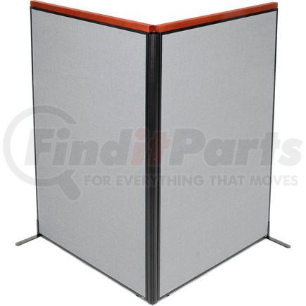 GLOBAL INDUSTRIAL 695077GY Interion&#174; Deluxe Freestanding 2-Panel Corner Room Divider, 48-1/4"W x 73-1/2"H Panels, Gray