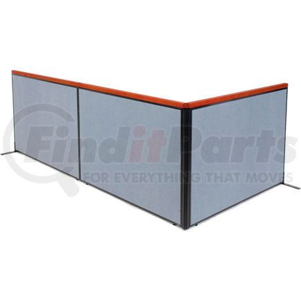 Global Industrial 695153BL Interion&#174; Deluxe Freestanding 3-Panel Corner Room Divider, 60-1/4"W x 43-1/2"H, Blue