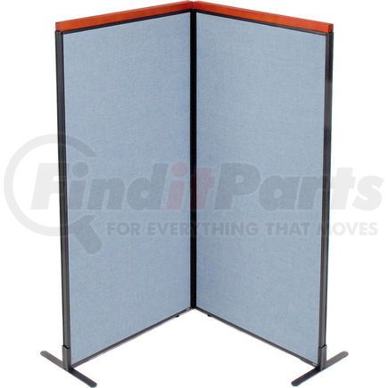 Global Industrial 695074BL Interion&#174; Deluxe Freestanding 2-Panel Corner Room Divider, 36-1/4"W x 73-1/2"H Panels, Blue