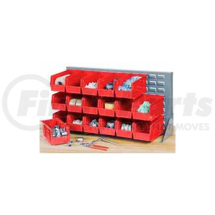 GLOBAL INDUSTRIAL 550154RD Global Industrial&#153; Louvered Bench Rack 36"W x 20"H - 18 of Red Premium Stacking Bins