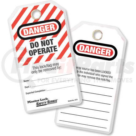 Master Lock 497A Master Lock&#174; Safety "Do Not Operate" Lockout Tagout Tags, English, 12/Bag, 497A