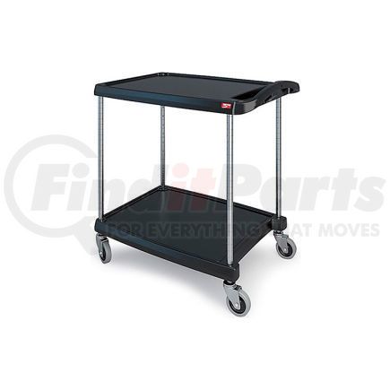 Metro MY2030-24BL Metro myCart&#153; Utility Cart With Chrome Posts, 2 Shelf, 34-3/8"Lx23-7/16"W, Black