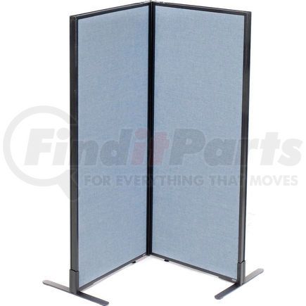 GLOBAL INDUSTRIAL 695062BL Interion&#174; Freestanding 2-Panel Corner Room Divider, 24-1/4"W x 60"H Panels, Blue