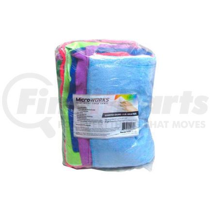 Hospeco 2503-AC-BG Microworks Microfiber Towels, Assorted 2lb. Bulk Bag - 2503-AC-BG