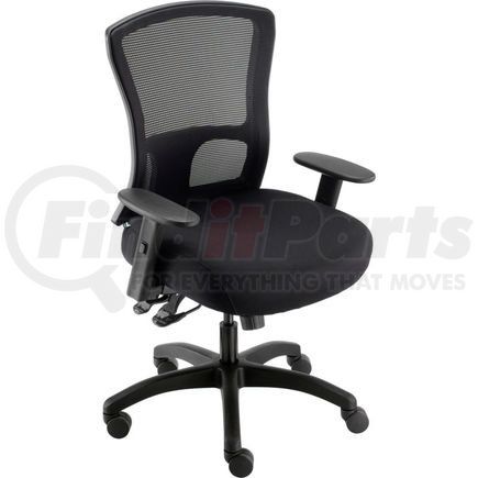 Global Industrial 695486 Interion&#174; Asynchronous Tilt Big & Tall Mesh Back Chair w/High Back & Adj. Arms, Fabric, Black