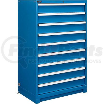 Global Industrial 298450BL Global Industrial&#153; Modular Drawer Cabinet, 9 Drawers, w/Lock, 36"Wx24"Dx57"H, Blue