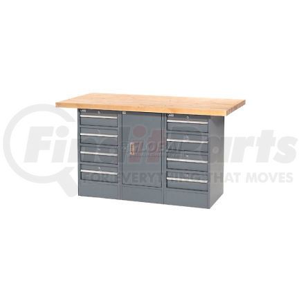 Global Industrial 239157 Global Industrial&#153; 60"W x 30"D Maple Top 8 Drawer/1 Cabinet Workbench
