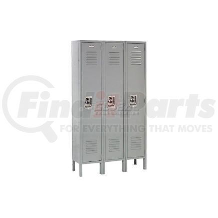 Global Industrial 968261GY Global Industrial&#153; Infinity&#174; Single Tier 3 Door Locker, 12"Wx18"Dx72"H, Gray, Assembled