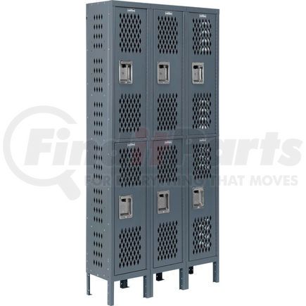 Global Industrial 493150GY Global Industrial&#153; Infinity&#174; Double Tier 6 Dr Ventilated Locker,12"Wx15"Dx36"H,Unassembled