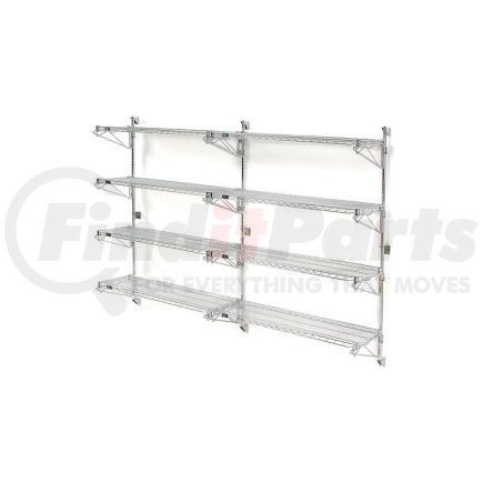 Global Industrial B1136997GZ Nexel® Poly-Green® Wall Mount Wire Shelving - 42"W x 18"D x 63"H 4-Shelf Add-On