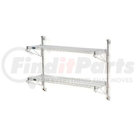 Global Industrial B1137099GZ Nexel® Poly-Green® Wall Mount Wire Shelving - 54"W x 14"D x 34"H 2-Shelf Starter