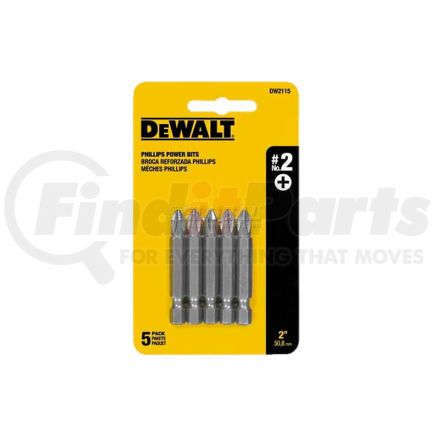DEWALT DW2115 - ® #2 phillips power bit, , 2" bit length, 5/pk