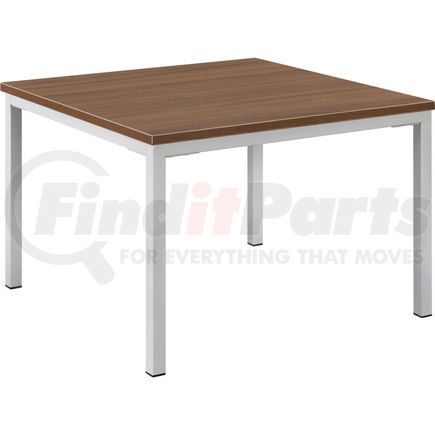 Global Industrial 695754WN Interion&#174; Wood End Table with Steel Frame - 24" x 24" - Walnut