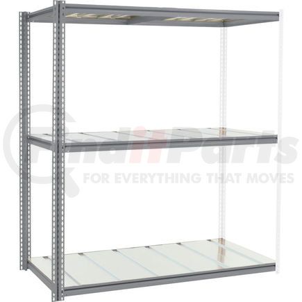 Global Industrial 581054GY Global Industrial&#153; High Cap. Add-On Rack 72Wx48Dx96H 3 Levels Steel Deck 1000lb Per Level GRY