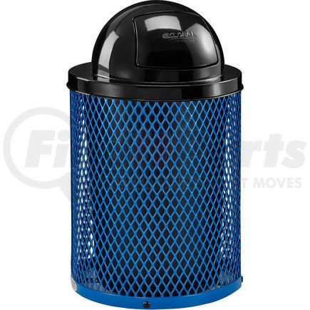 Global Industrial 261948BL Global Industrial&#153; Outdoor Steel Diamond Trash Can With Dome Lid, 36 Gallon, Blue