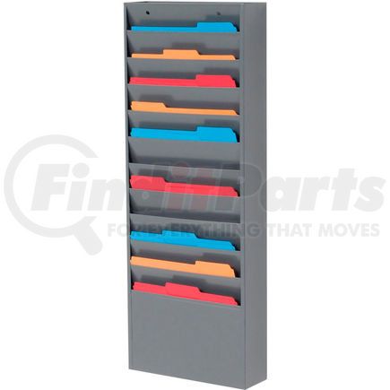 Global Industrial 806405 Global Industrial&#8482; 11 Pockets - Medical Chart Hanging Wall File Holder - Gray