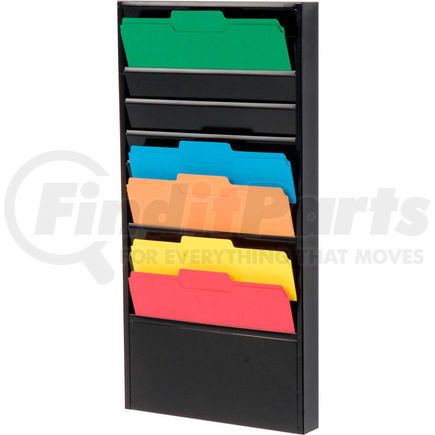 Global Industrial 806403 Global Industrial&#8482; 10 Pockets - Medical Chart Hanging Wall File Holder - Black