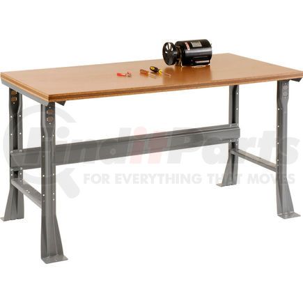 Global Industrial 183442 Global Industrial&#153; 60 x 36 x 34 Fixed Height Workbench Flared Leg - Shop Top Square Edge - Gray