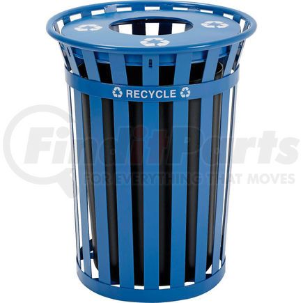 Global Industrial 261800BL Global Industrial&#153; Recycling Can w/Flat Lid, 36 Gallon, Blue