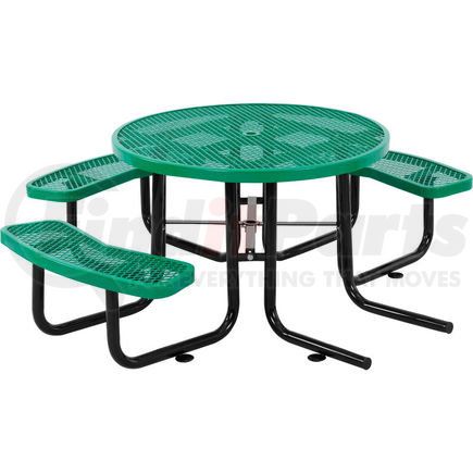 GLOBAL INDUSTRIAL 695290GN Global Industrial&#153; 46" Wheelchair Accessible Round Outdoor Steel Picnic Table, Green