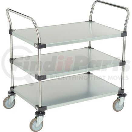 Global Industrial 489066 Nexel&#174; Galvanized Steel Utility Cart 3 Shelves 36x24