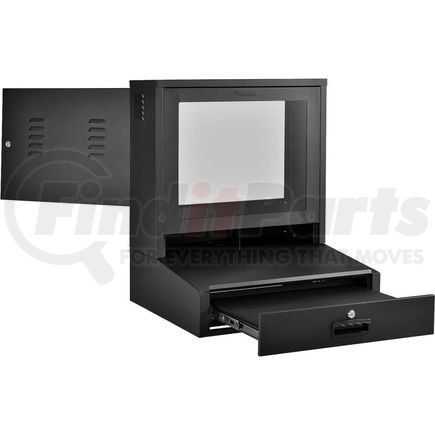 Global Industrial 239114BK Global Industrial&#8482; LCD Counter Top Security Computer Cabinet, Black