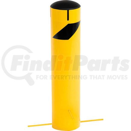 Global Industrial 652898G Global Industrial&#153; Steel Bollard W/Removable Plastic Cap & Chain Slots For Underground 5.5x24