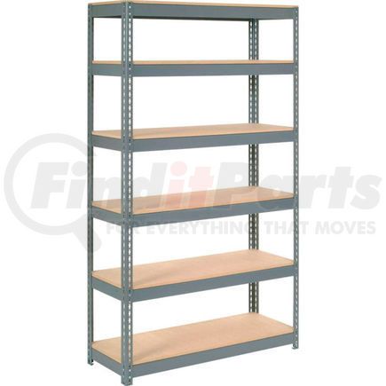 Global Industrial 255584 Global Industrial™ Extra Heavy Duty Shelving 48"W x 18"D x 96"H With 6 Shelves, Wood Deck, Gry