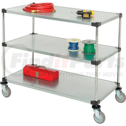 Global Industrial 188892 Nexel&#174; Adjustable Solid Galvanized Shelf Cart 48x24 3 Shelves 800 Lb. Cap