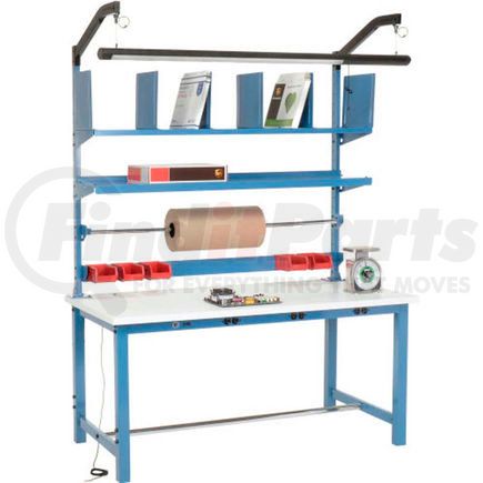 Global Industrial 244199B Global Industrial&#153; Electric Packing Workbench ESD Square Edge - 60 x 30 with Riser Kit