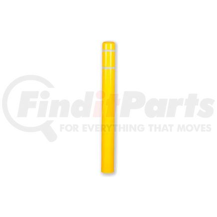 Encore Commercial Products Inc CL1385FASSY Post Guard&#174; Bollard Cover CL1385FASSY, 4-1/2"Dia. X 52"H, Yellow W/White Tape