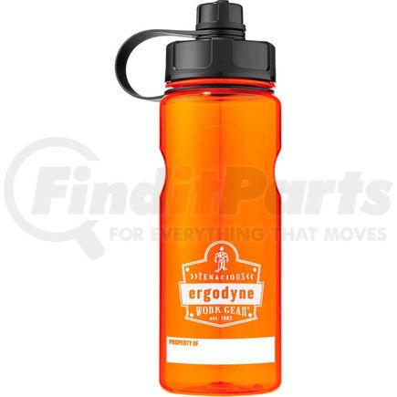 Ergodyne 13151 Ergodyne Chill-Its&#174; Plastic Wide Mouth Water Bottle, 1 Liter, Orange, 13151