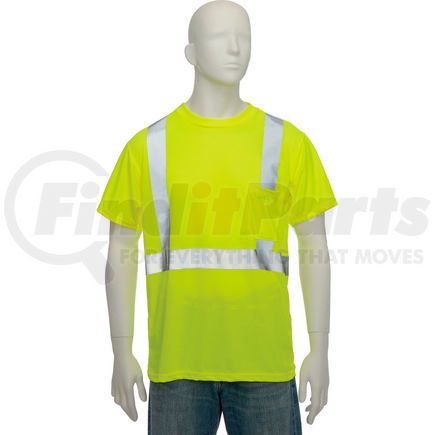 Occunomix LUX-SSETP2B-Y5X OccuNomix Standard Wicking Birdseye Class 2 T-Shirt W/ Pocket Hi-Vis Yellow, 5XL, LUX-SSETP2B-Y5X