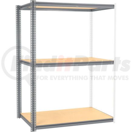 Global Industrial 581003GY Global Industrial™ High Cap. Add-On Rack 60Wx48Dx84H 3 Levels Wood Deck 1300 Lb. Per Level GRY