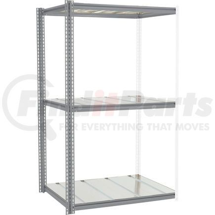 Global Industrial 581012GY Global Industrial™ High Cap. Add-On Rack 48Wx48Dx84H 3 Levels Steel Deck 1500lb Per Level GRY