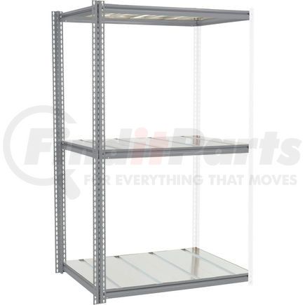 Global Industrial 581048GY Global Industrial&#153; High Cap. Add-On Rack 48Wx48Dx96H 3 Levels Steel Deck 1500lb Per Level GRY