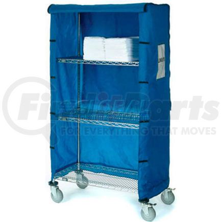 Global Industrial 436928 Nexel&#174; Chrome Wire Linen Cart with Nylon Cover, 4 Shelves, 72"L x 24"W x 80"H