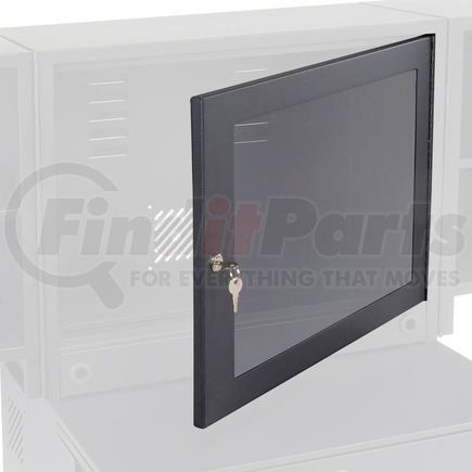 Global Industrial 436912 Optional Door with Acrylic Window For Global Industrial&#8482; Fold-Out Computer Cabinet, Black