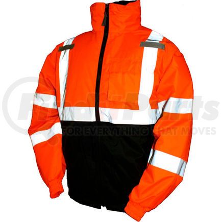 Tingley J26119.LG Tingley&#174; J26119 Bomber II Hooded Jacket, Fluorescent Orange/Red/Black, Large