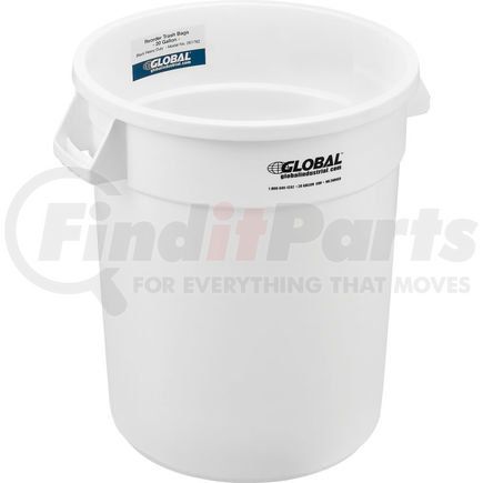 Global Industrial 240458WH Global Industrial&#153; Plastic Trash Can - 20 Gallon White