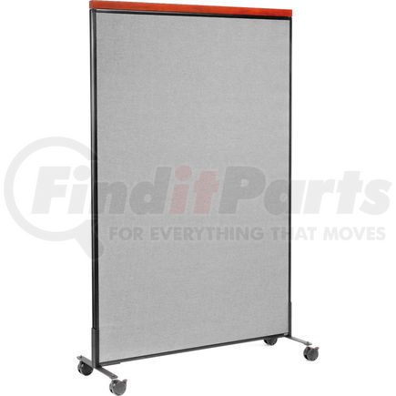 Global Industrial 695793MGY Interion® Deluxe Mobile Office Partition Panel, 48-1/4"W x 96"H, Gray