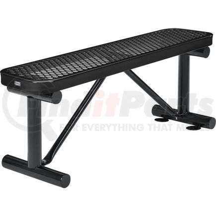 Global Industrial 695741BK Global Industrial&#8482; 4 ft. Outdoor Steel Flat Bench - Expanded Metal - Black