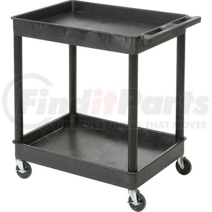 Luxor STC11-B Luxor&#174; STC11 Tray Top Shelf 2 Shelf Plastic Utility Cart 24x18 4" Casters