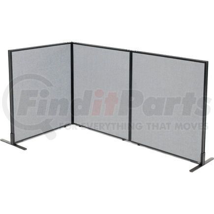 Global Industrial 695049GY Interion&#174; Freestanding 3-Panel Corner Room Divider, 36-1/4"W x 42"H Panels, Gray