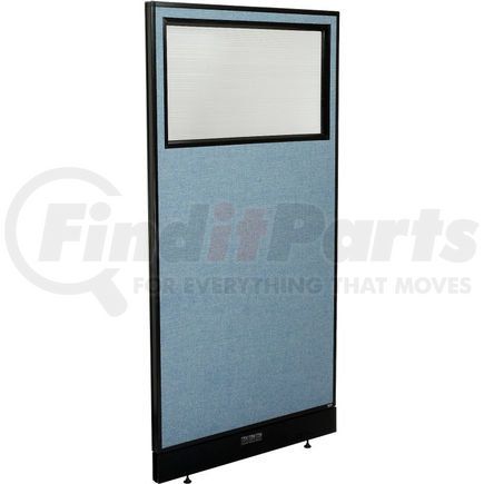 GLOBAL INDUSTRIAL 694711WEBL Interion&#174; Electric Office Partition Panel with Partial Window, 36-1/4"W x 76"H, Blue
