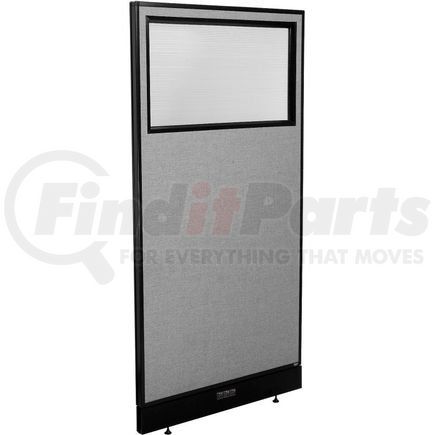 Global Industrial 694711WEGY Interion&#174; Electric Office Partition Panel with Partial Window, 36-1/4"W x 76"H, Gray