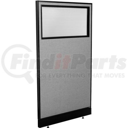 GLOBAL INDUSTRIAL 694691WNGY Interion&#174; Office Partition Panel with Partial Window & Raceway, 36-1/4"W x 64"H, Gray